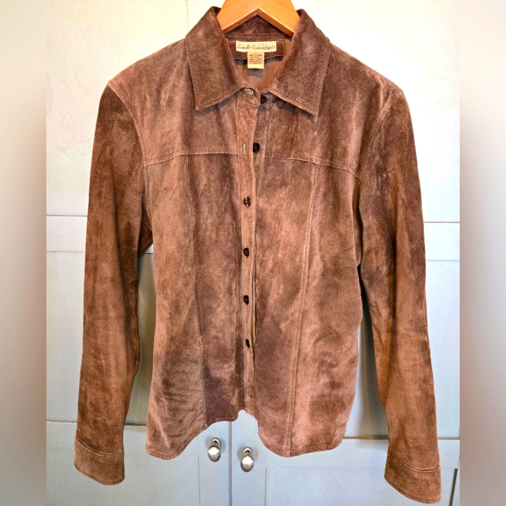 Leather Suede Dress Shirt